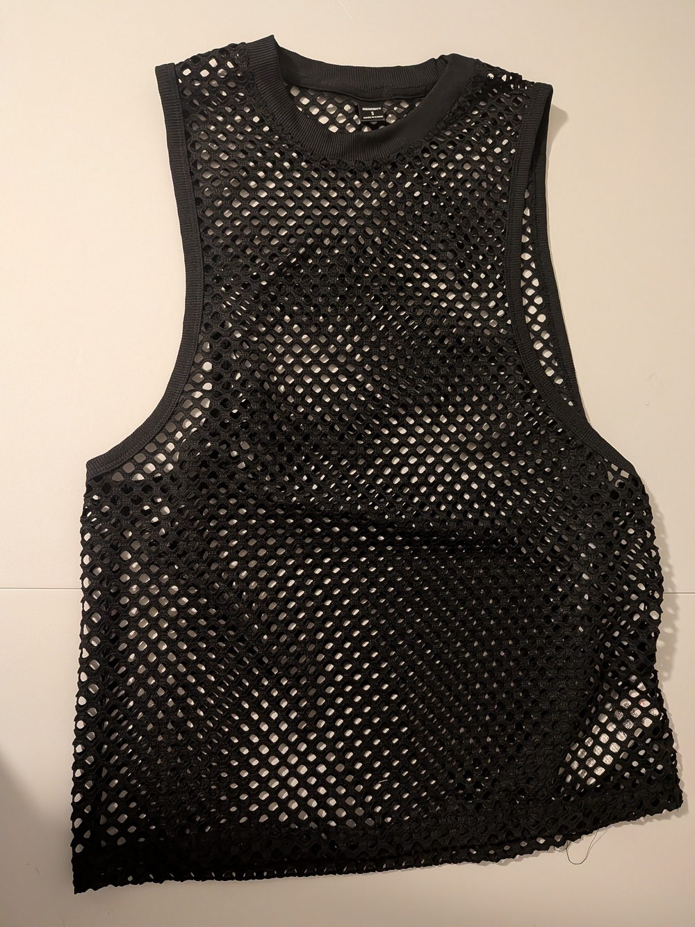Black Mesh Sleeveless Tank Top